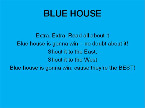 Sports day chants for blue team picture